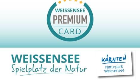 Logo der Weissensee Premium Card mit Slogan Spielplatz der Natur im Naturpark Weissensee