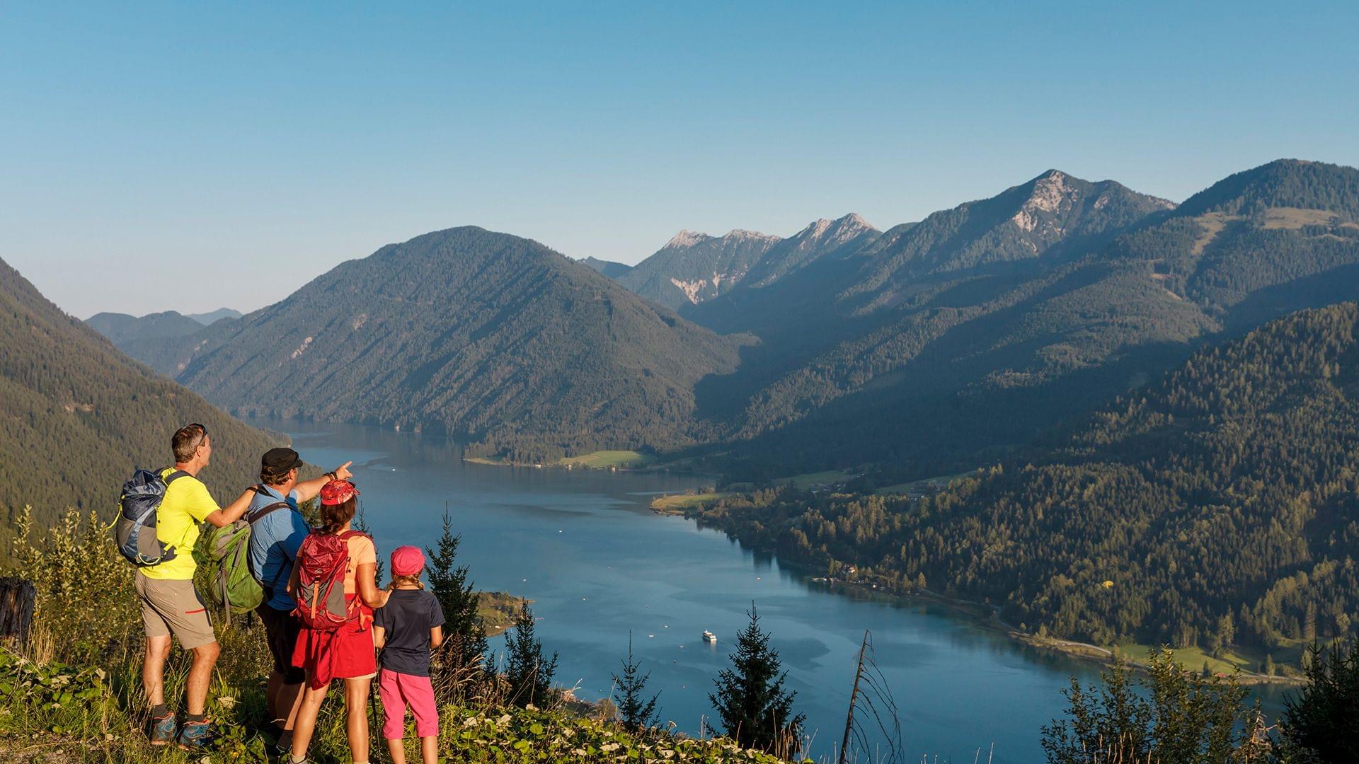 Nordic Walking hoch über dem Weissensee