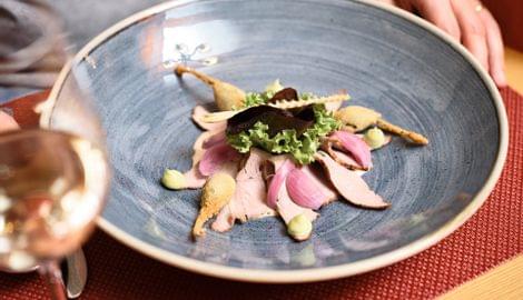 Schön garnierte Speise im Hotel Lacus