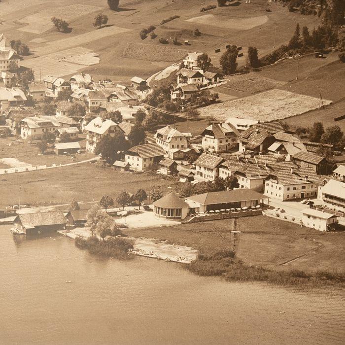 Altes Bild vom Seegarten beim Hotel Lacus am Weissensee